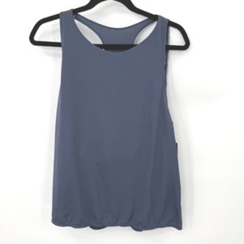 Nike Dri Fit Training Tank Women M Blue Reversible Mesh Sporty Athleisure Gym